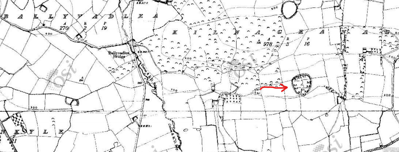 Kilnegranagh and Ballyvadlea fromt the OSI 6 inch Historic map