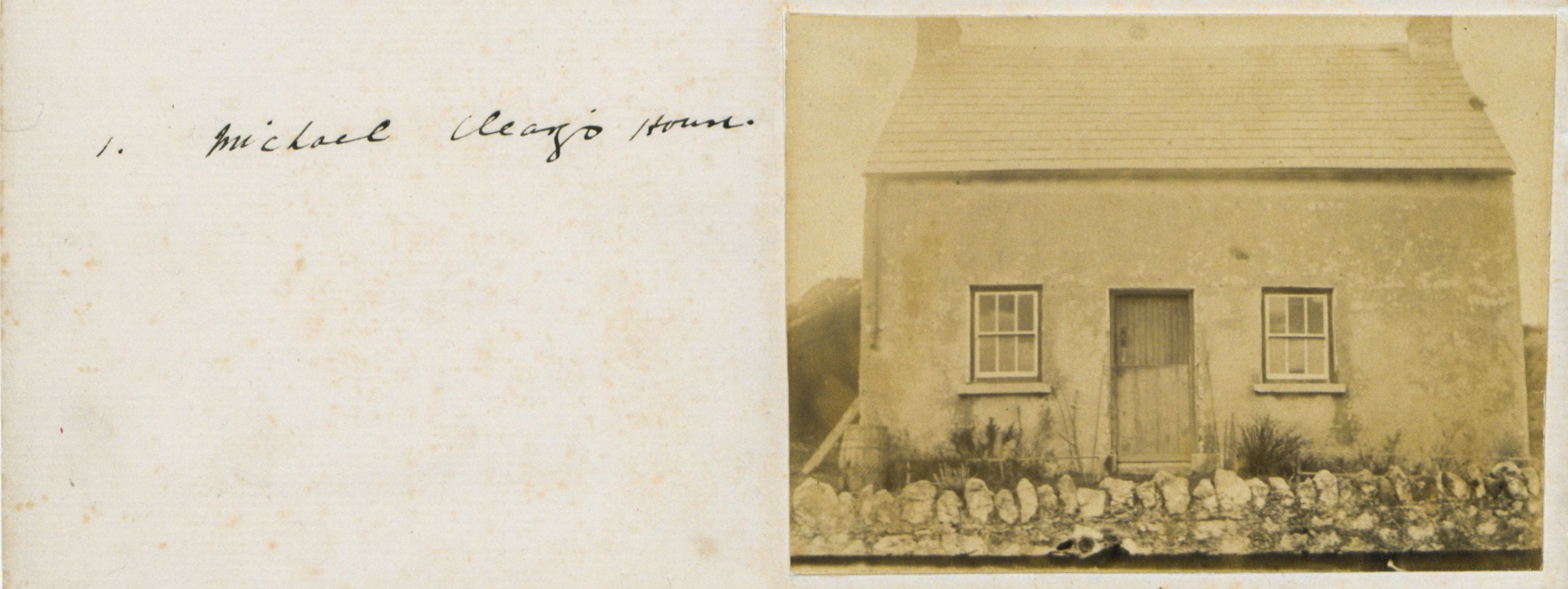 Sepia photo of an old Irish Cottage